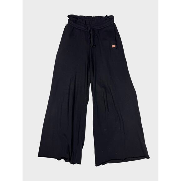 Lunya Small Cotton Silk Pants Black Wide Leg High Rise - Picture 3 of 10